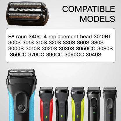 Replacement Head Compatible with Braun Series 3 S3 Wet and Dry Head Foil and Cutter Electric Shaver Head 300s,301s,320s,3080s,3040s,350cc