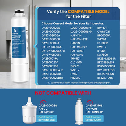 Replacement Refrigerator Water Filter Compatible with Samsung DA29-00020B / RF28HMEDBSR / RF28K9380SR