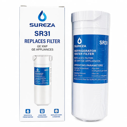Replacement Refrigerator Water Filter Compatible with GE GBE21 / GDE21 / GDE25 / GFE24 / GFE26 — Model Options