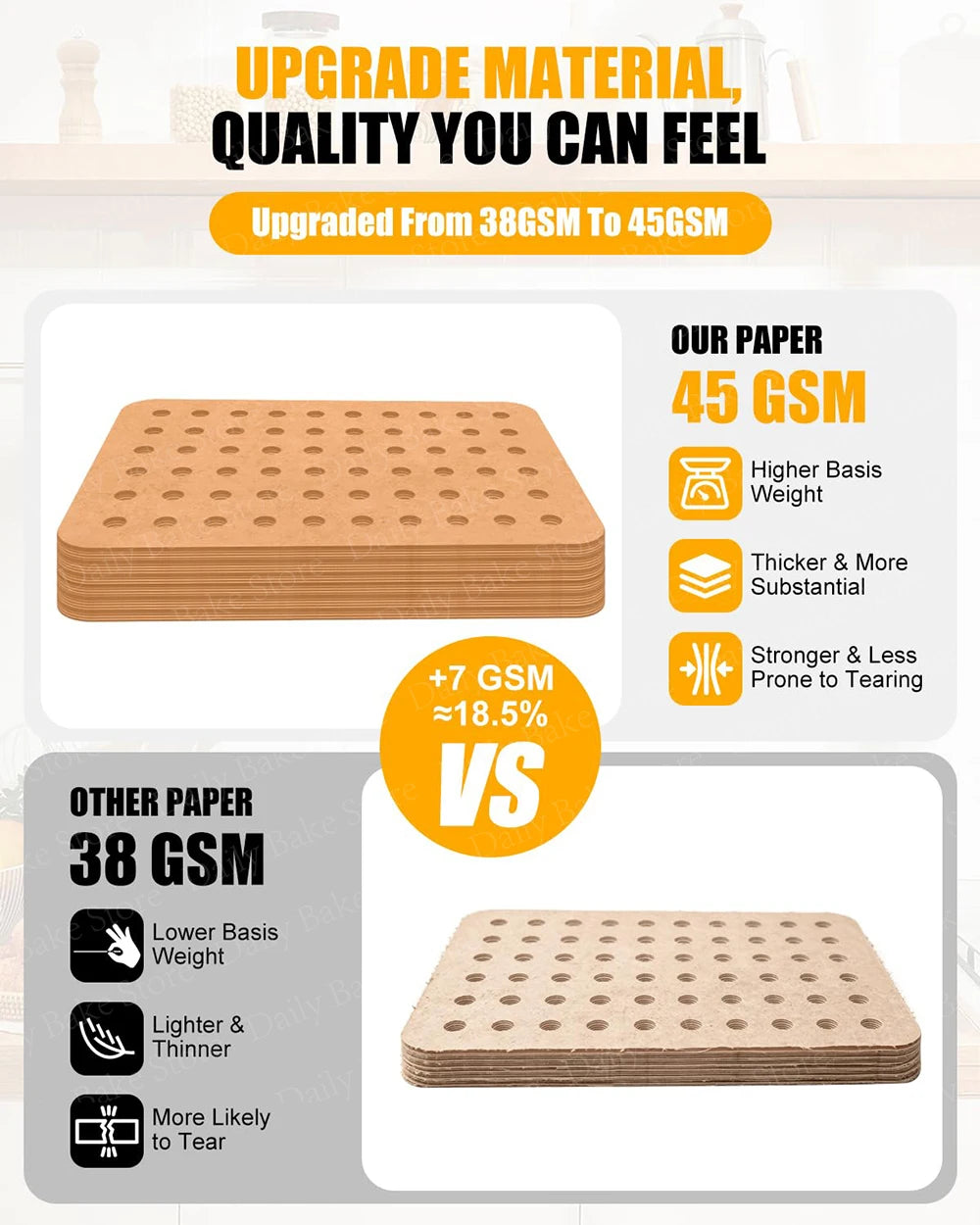 Air Fryer Accessories for Ninja Crispi DualZone AirFryer DD101 Series, Perforated Baking Paper Liners, Non-Stick, Disposable