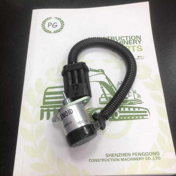 For 12V Fuel Shut Off Stop Solenoid 6689034 Compatible with Models S220 S250 S300 Skid Steer
