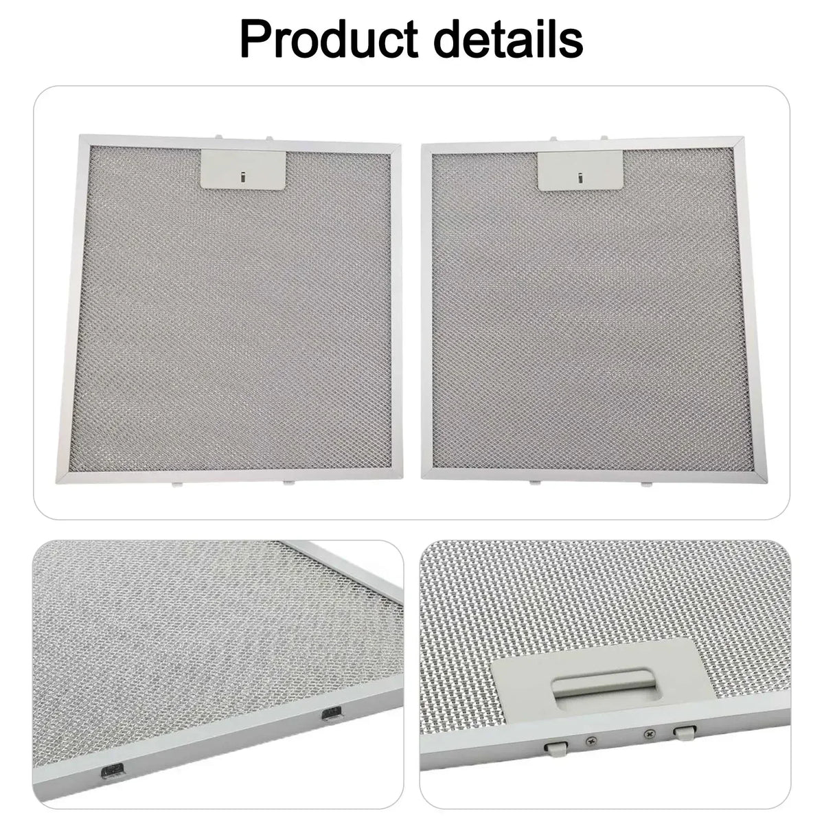 2pcs 325x340x9mm Aluminum Cooker Hood Filters Metal Mesh Extractor Vent Filter Kitchen Range Hood Accessories