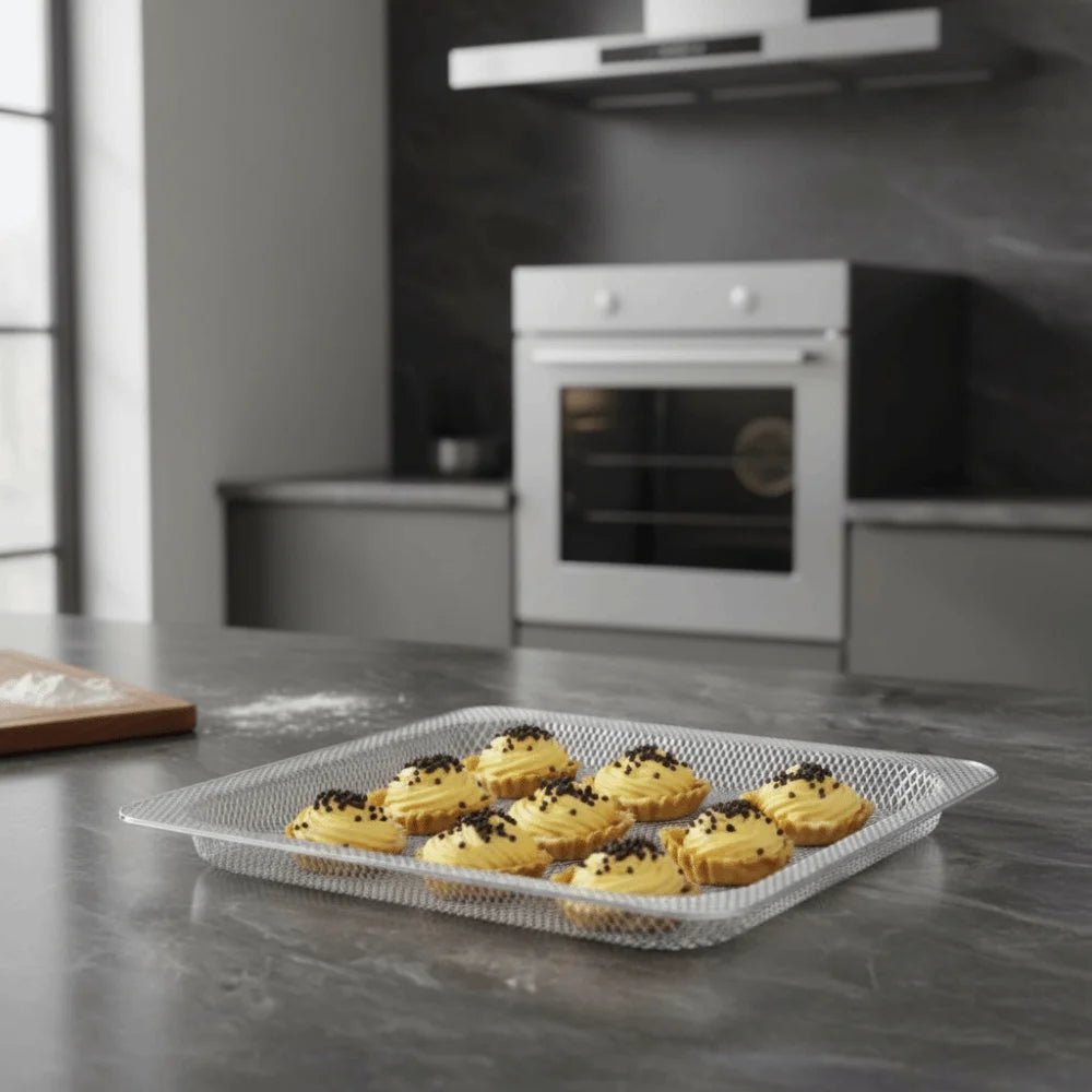 Easy To Clean Stainless Steel Replacement Air Fryer Grill Rack Square Removable Oven Baking Basket Rust-proof Baking Tray Home