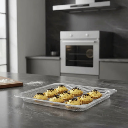 Easy To Clean Stainless Steel Replacement Air Fryer Grill Rack Square Removable Oven Baking Basket Rust-proof Baking Tray Home