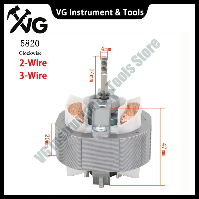 YJ58-20 Shaded Pole Asynchronous Motor 220V 3-Wire 2-Wire Ventilation Fan Heater Replacement Accessories Coil