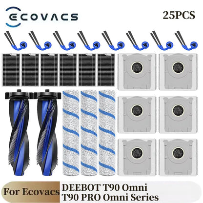 For ECOVACS DEEBOT T90 Omni / T90 PRO Omni Series Robot Vacuum Cleaners Main Brush Mop Cloth Dust Bag Side Brush Filter Parts