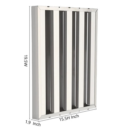 Commercial Range Hood Filter 6 Pack – 430 Stainless Steel, 5 Grooves Baffle, Oil & Grease Separation – Canopy Kitchen Exhaust Vent Replacement