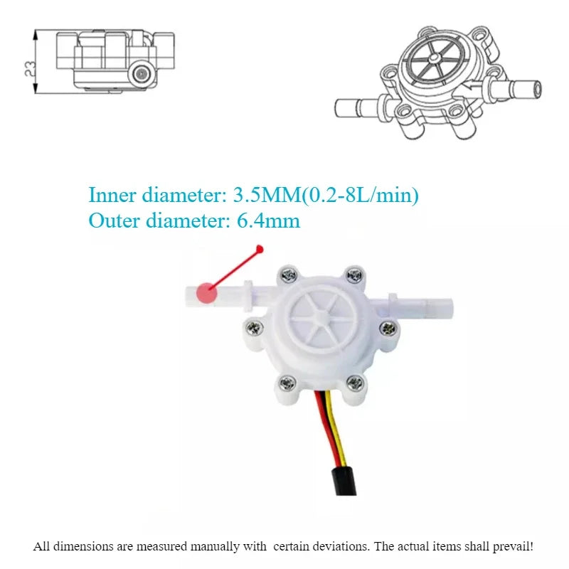 Coffee machine flowmeter, water dispenser flowmeter sensor, tower interface Hall sensor, 2 points