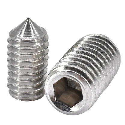 Set Screw Hex Hexagon Socket Cone Point Grub Screw DIN914 304 Stainless Steel Allen Head Set Screws M2 M2.5 M3 M4 M5 M6 M8 M10