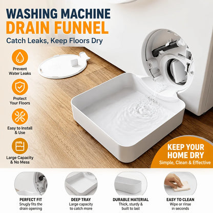 Washing Machine Drain Tray Drain Funnel Proof Tray Water Collection Catch Trays Front Load Washer Drip Catcher Base
