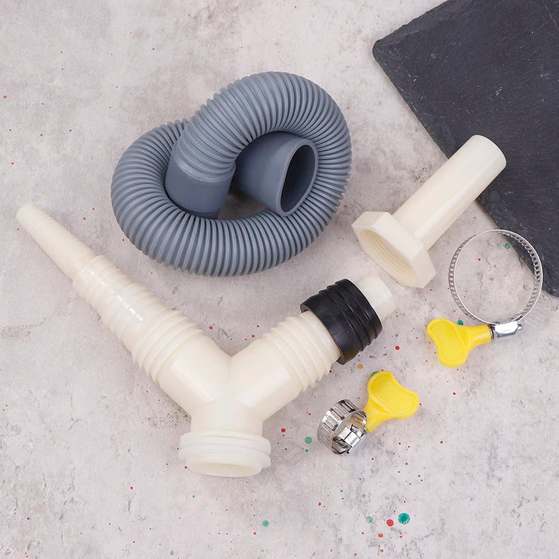 Convenient Washer-Dryer Drainage with Extended Hose and Adapter Tee