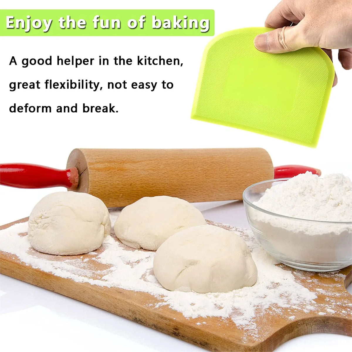 2PCS Plastic Dough Scraper Bowl Scraper Bench Scraper Flexible Dough Cutter Multipurpose Food Scrappers Dropshipping