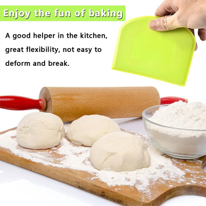2PCS Plastic Dough Scraper Bowl Scraper Bench Scraper Flexible Dough Cutter Multipurpose Food Scrappers Dropshipping
